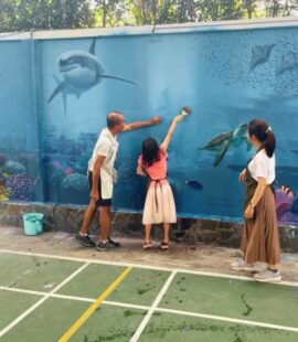 a mural painting project for the students of la petite ecole hcmc